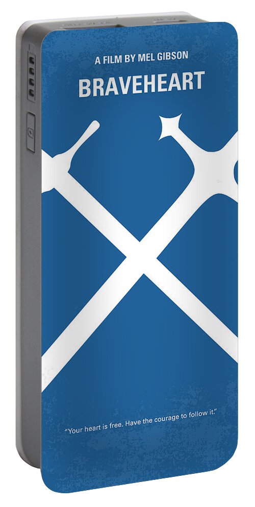Braveheart Portable Battery Charger featuring the digital art No507 My Braveheart minimal movie poster by Chungkong Art