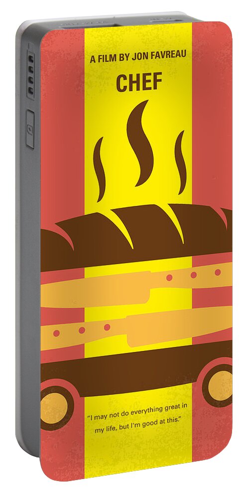 Chef Portable Battery Charger featuring the digital art No524 My CHEF minimal movie poster by Chungkong Art