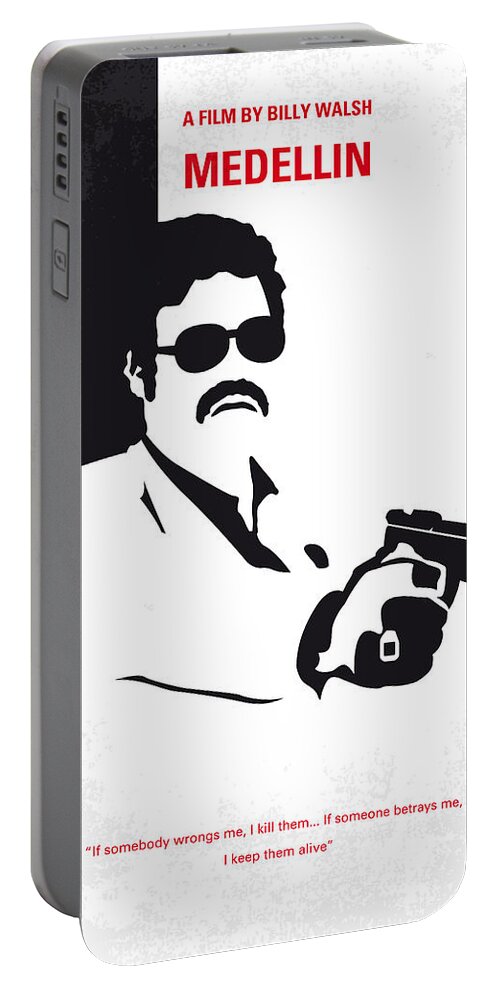 Medellin Portable Battery Charger featuring the digital art No526 My MEDELLIN minimal movie poster by Chungkong Art