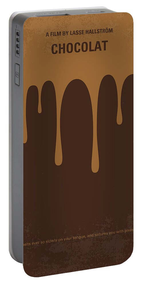 Chocolat Portable Battery Charger featuring the digital art No567 My Chocolat minimal movie poster by Chungkong Art