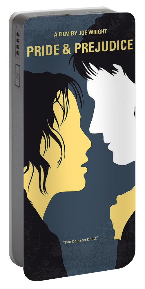 Pride And Prejudice Portable Battery Charger featuring the digital art No584 My Pride and Prejudice minimal movie poster by Chungkong Art