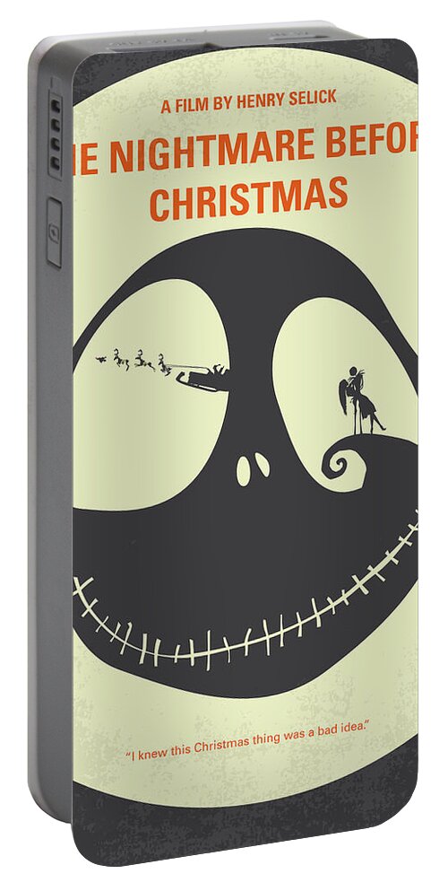 The Nightmare Before Christmas Portable Battery Charger featuring the digital art No712 My The Nightmare Before Christmas minimal movie poster by Chungkong Art