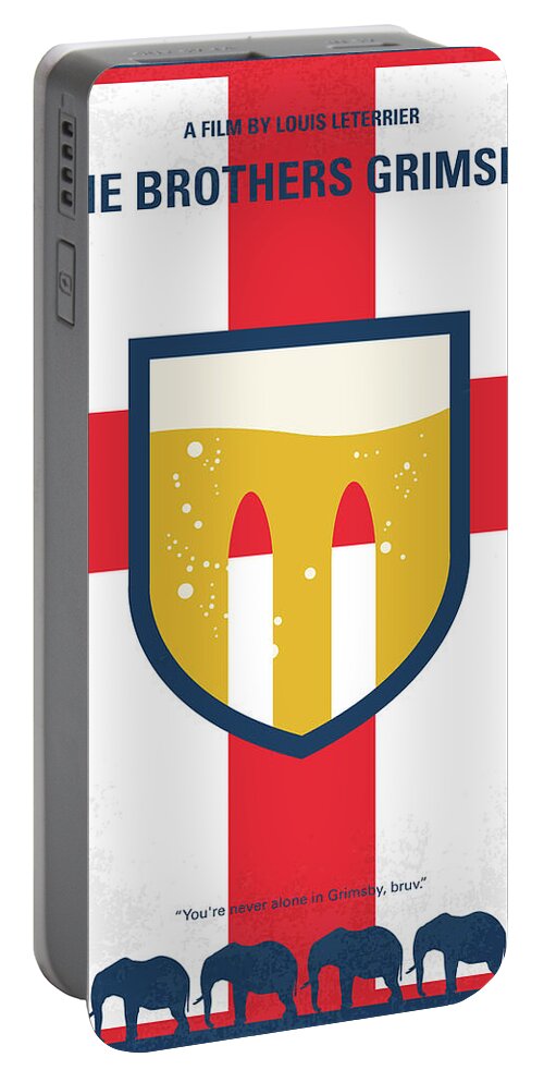 Grimsby Portable Battery Charger featuring the digital art No741 My Grimsby minimal movie poster by Chungkong Art