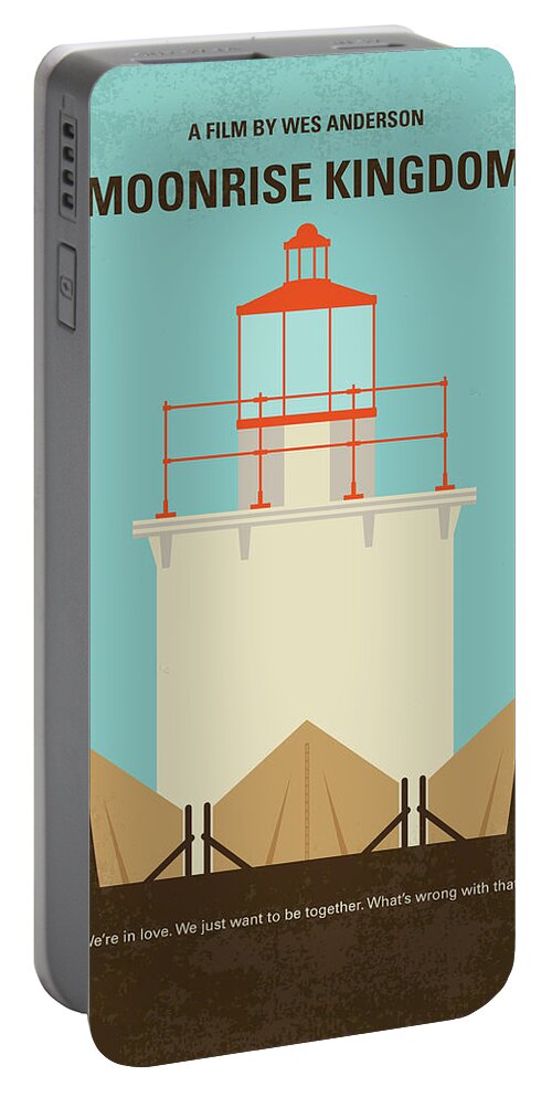 Moonrise Kingdom Portable Battery Charger featuring the digital art No760 My Moonrise Kingdom minimal movie poster by Chungkong Art
