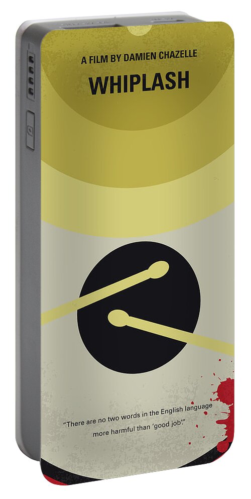 Whiplash Portable Battery Charger featuring the digital art No761 My Whiplash minimal movie poster by Chungkong Art
