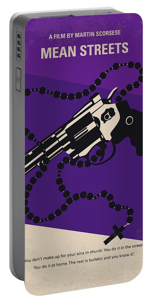 Mean Streets Portable Battery Charger featuring the digital art No823 My Mean streets minimal movie poster by Chungkong Art