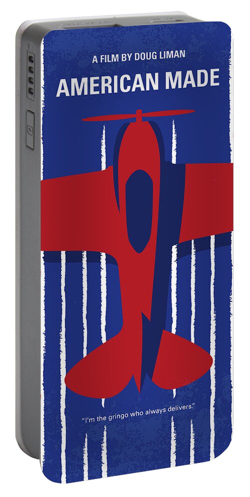 American Portable Battery Charger featuring the digital art No869 My American Made minimal movie poster by Chungkong Art
