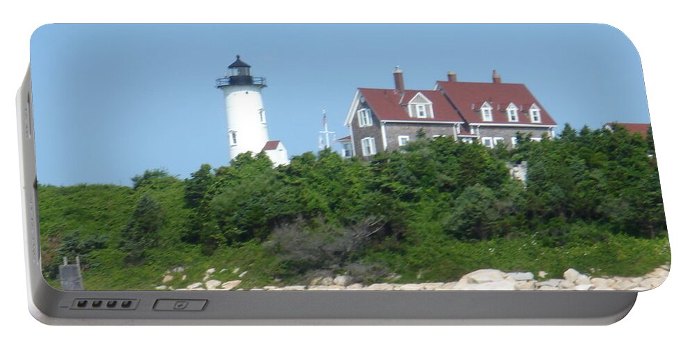 Woods Hole Portable Battery Charger featuring the photograph Nobska Point Lighthouse by Donna Walsh