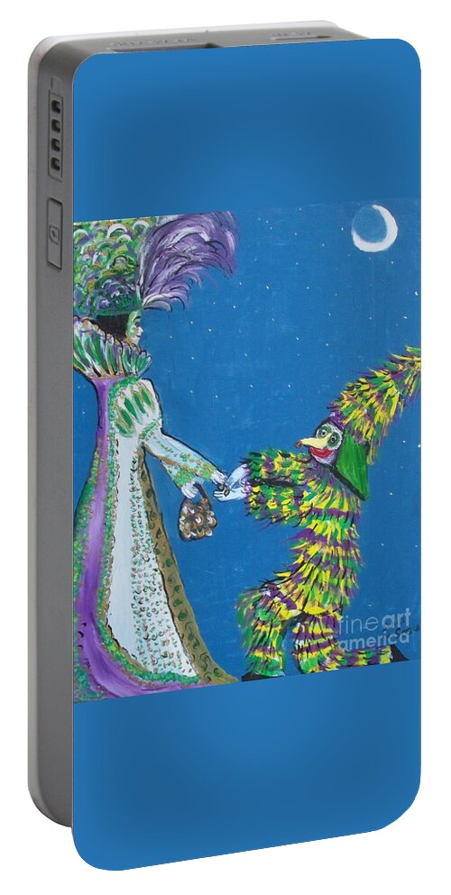 Nola Meets Mamou Portable Battery Charger featuring the painting NOLA Meets Mamou by Seaux-N-Seau Soileau