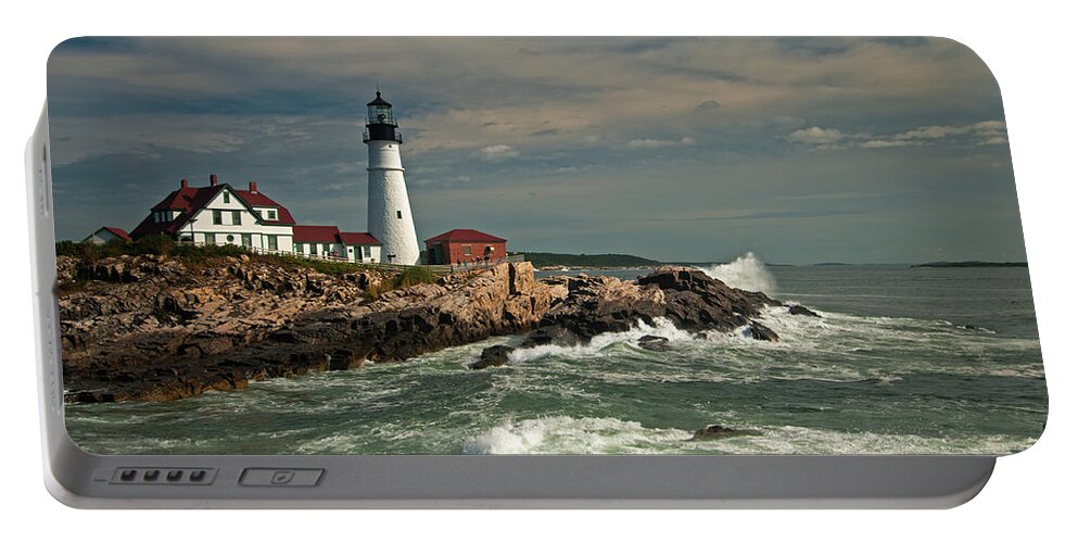 Portland Headlight Portable Battery Charger featuring the photograph Nor-Easter by Paul Mangold