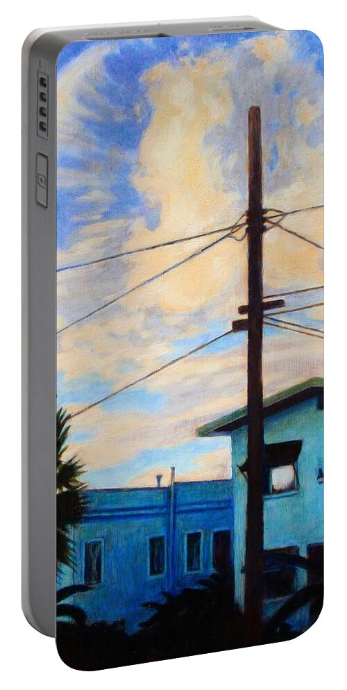 Los Angeles Portable Battery Charger featuring the painting Normal Ave by Andrew Danielsen