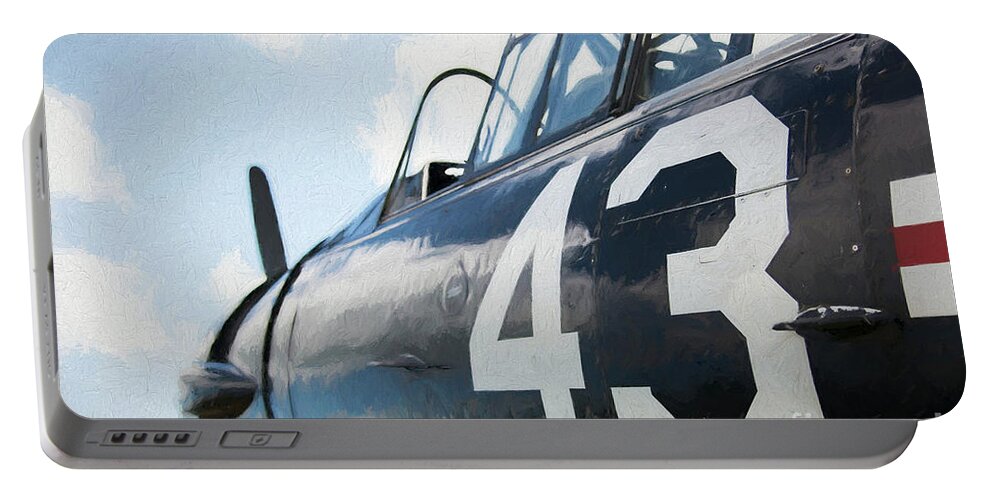 North American Harvard Portable Battery Charger featuring the digital art North American Harvard by Roger Lighterness