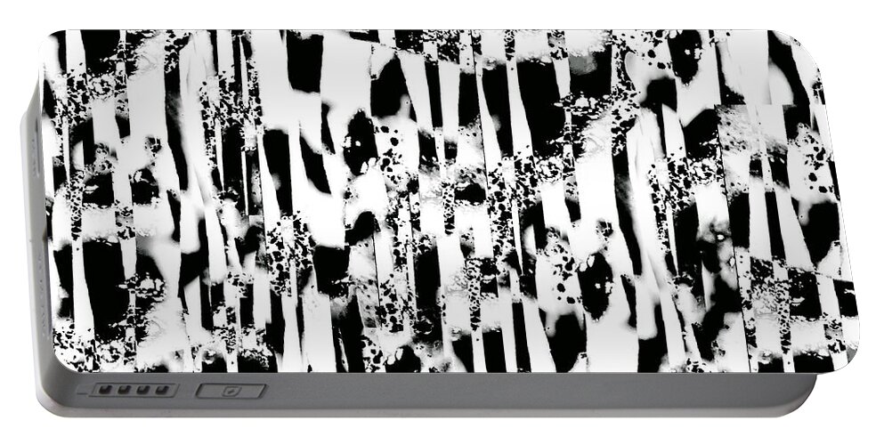 Not Just A Great Design As The Duvet Cover It Was Designed For .black And White Patttern To Love Portable Battery Charger featuring the digital art North side check by Priscilla Batzell Expressionist Art Studio Gallery