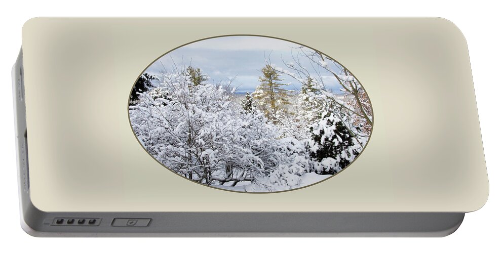 Gallery Button Portable Battery Charger featuring the digital art northeast USA photography button by Lise Winne