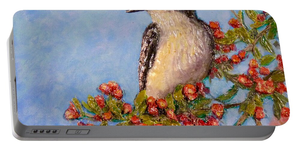 Birds Portable Battery Charger featuring the painting Northern King Bird by Joe Bergholm