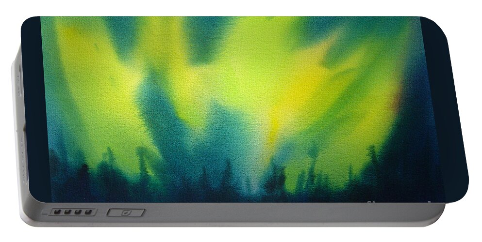 Paintings Portable Battery Charger featuring the painting Northern Lights I by Kathy Braud