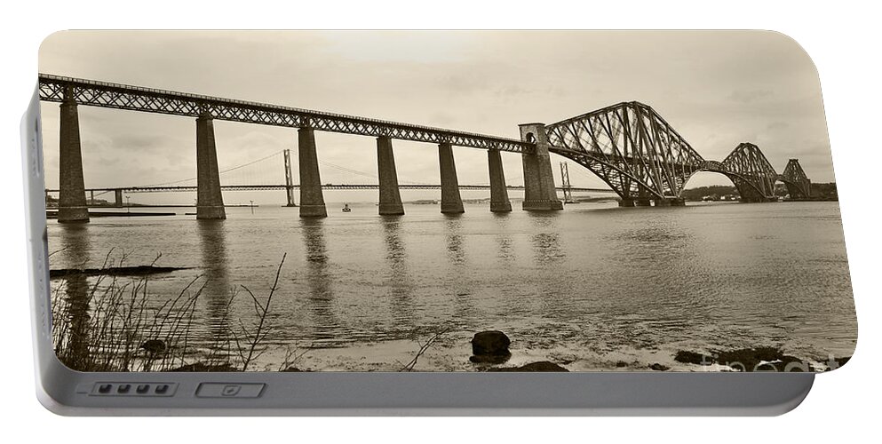 Queensferry Portable Battery Charger featuring the photograph Nostalgia in Sepia. by Elena Perelman