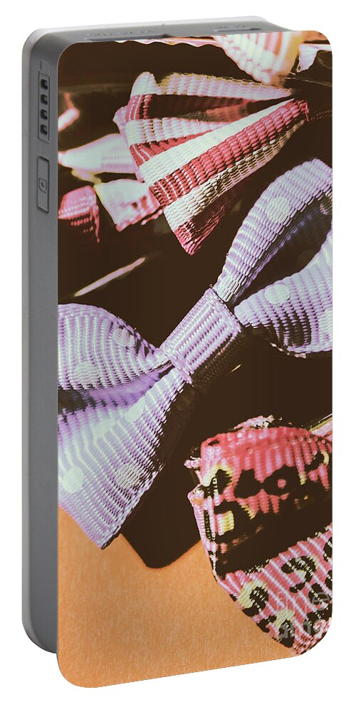 Necktie Portable Battery Charger featuring the photograph Nostalgia in the fashion isle by Jorgo Photography