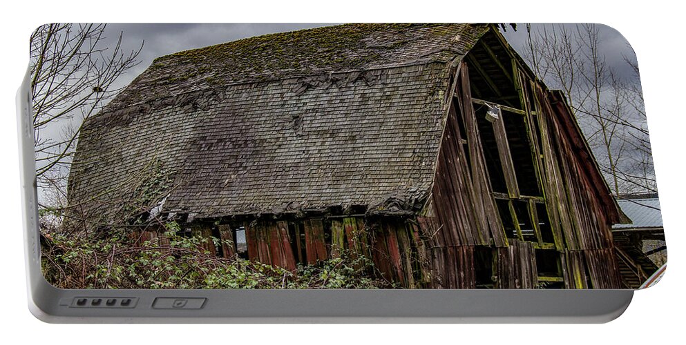 Barn Structure Portable Battery Charger featuring the photograph Not so good barn-2 by Roger Patterson