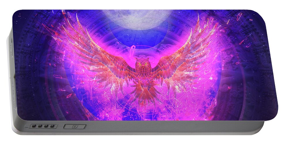 Owl Portable Battery Charger featuring the digital art Not What They Seem by Kenneth Armand Johnson