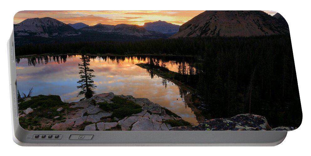 Utah Portable Battery Charger featuring the photograph Notch Lake Sunrise Reflection by Brett Pelletier