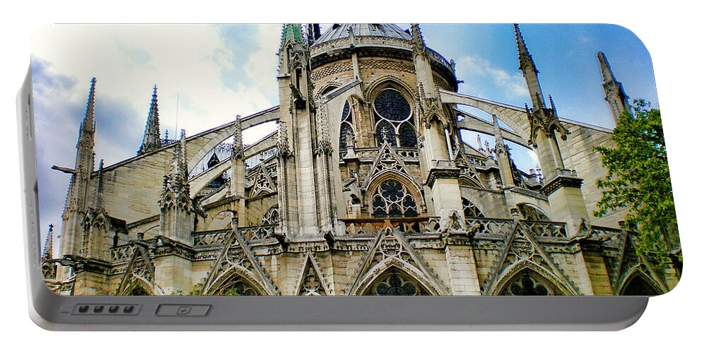 Notre Dame Portable Battery Charger featuring the photograph Notre Dame East Side by Robert Meyers-Lussier