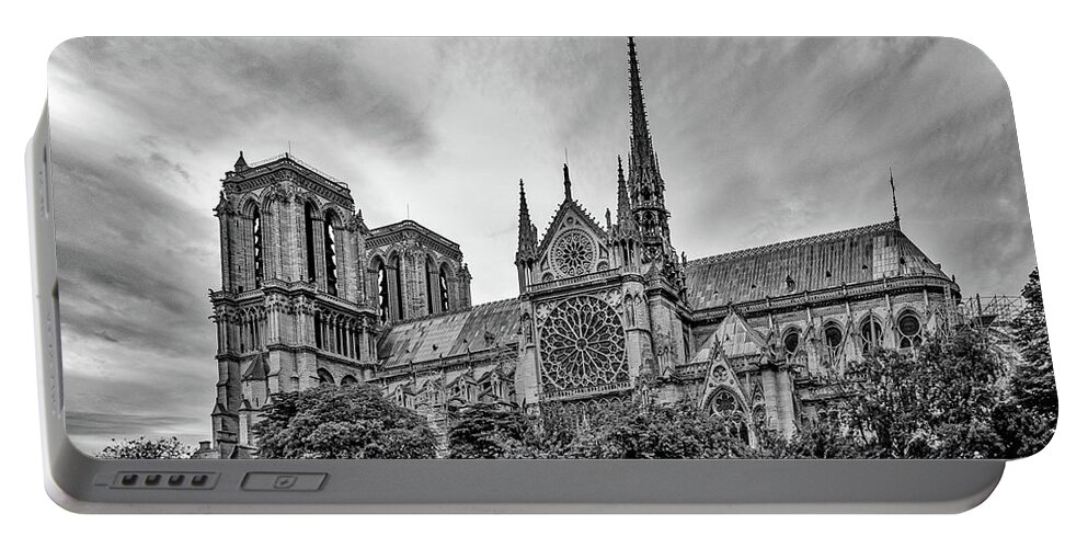 Church Portable Battery Charger featuring the photograph Notre Dame from the Seine by John Roach