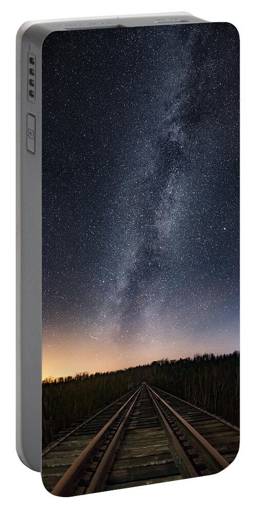 Astrophotography Portable Battery Charger featuring the photograph November Milky Way from the Pass Lake Train Trestle, Take 1 by Jakub Sisak