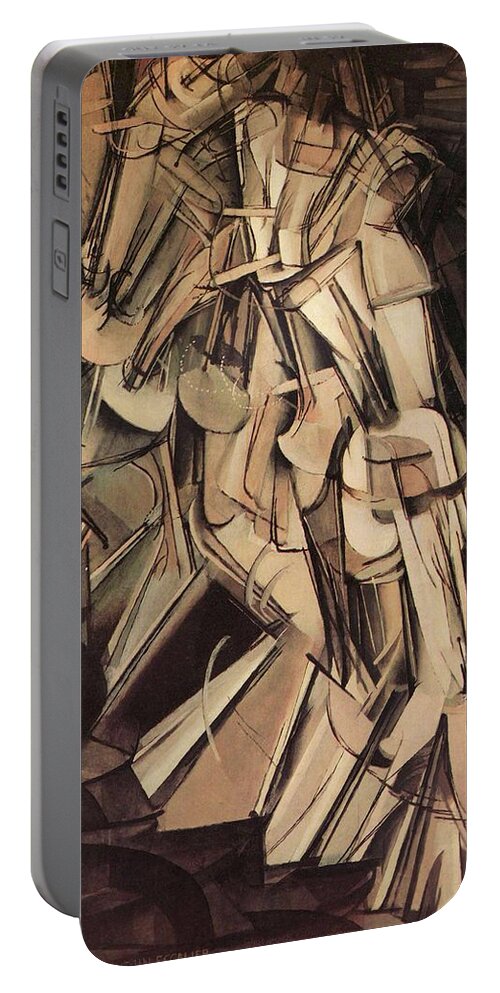 Nude Portable Battery Charger featuring the painting Nude Descending a Staircase Number Two by Marcel Duchamp