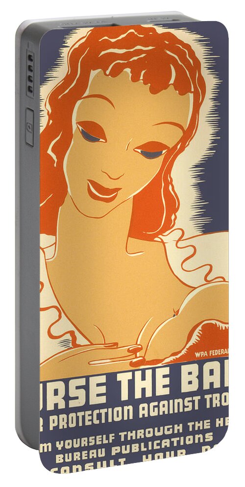 Baby Portable Battery Charger featuring the digital art Nurse the Baby by Georgia Clare