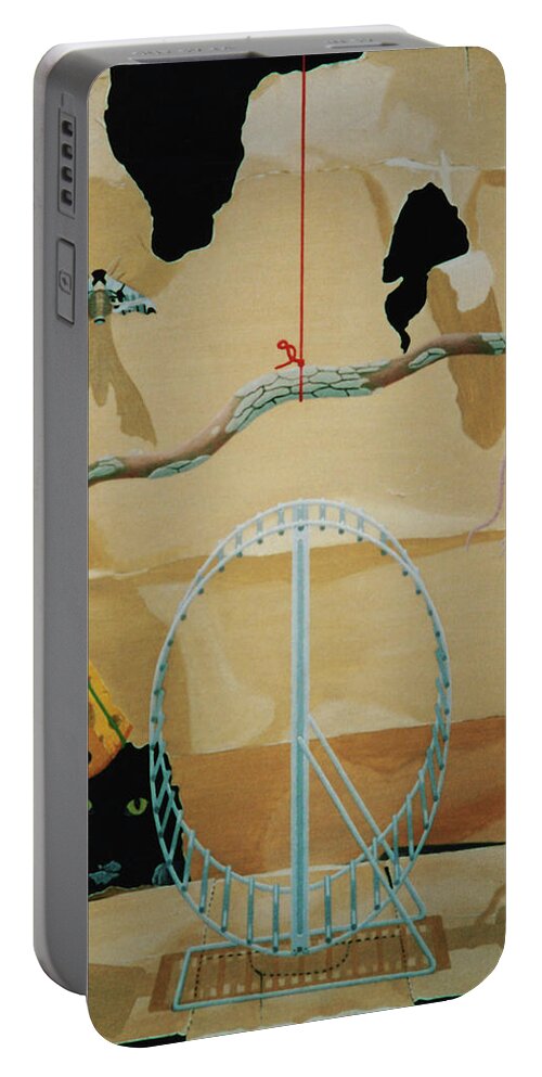 Portable Battery Charger featuring the painting Objects of Opposite Fit by Paxton Mobley