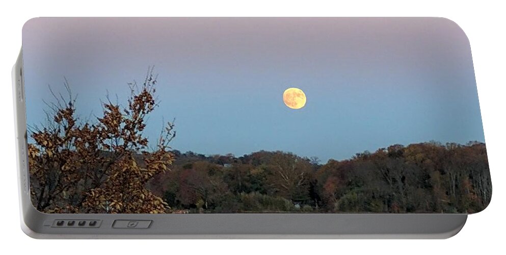 Moon Portable Battery Charger featuring the photograph Occoquan Moon by Lin Grosvenor