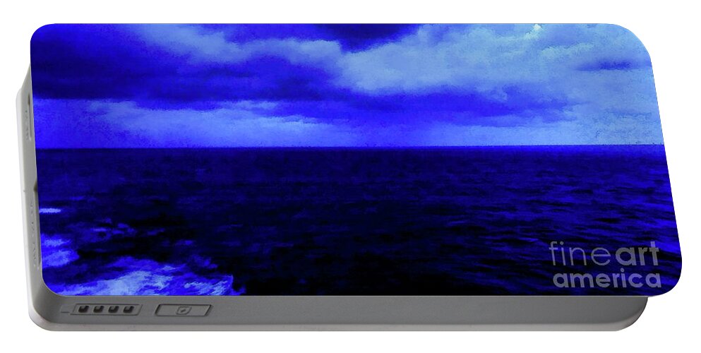 America Portable Battery Charger featuring the painting Ocean Blue Digital Painting by Robyn King