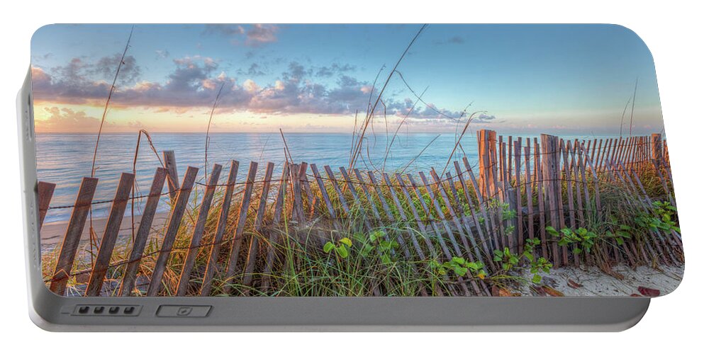 Clouds Portable Battery Charger featuring the photograph Ocean Blues by Debra and Dave Vanderlaan