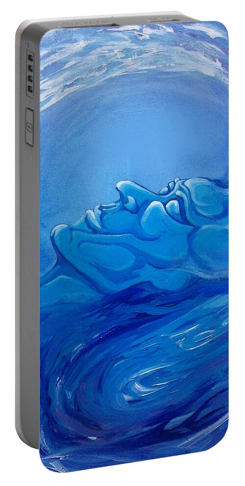 Ocean Portable Battery Charger featuring the painting Ocean Spirit by Kevin Middleton