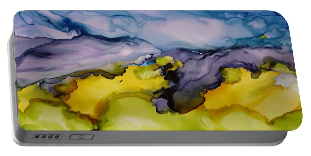 Landscape Portable Battery Charger featuring the painting Ocean View by Susan Kubes