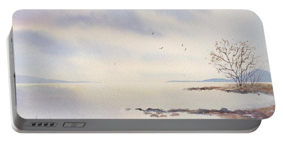 Ocean Portable Battery Charger featuring the painting Ocean by Watercolor Meditations