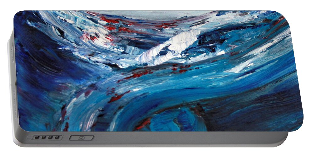 Surf Portable Battery Charger featuring the painting Oceanscape by Tracey Lee Cassin