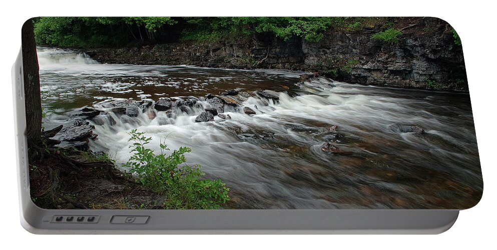 Water Portable Battery Charger featuring the photograph Ocqueoc Falls #2 by Randy Pollard