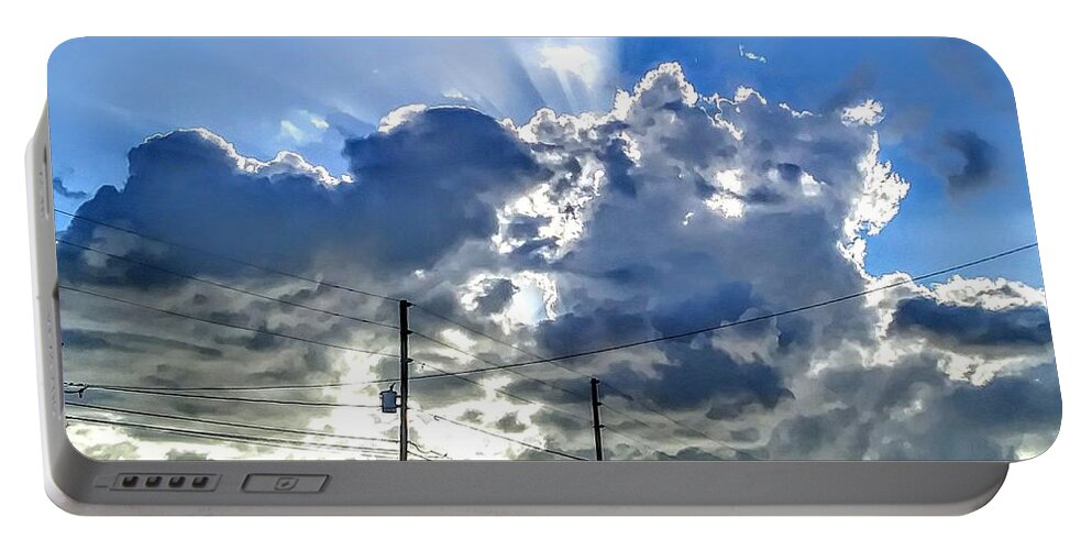 Blue Sky.autumn.florida Gulf Coast Clouds Portable Battery Charger featuring the photograph October Florida Sky by Suzanne Berthier