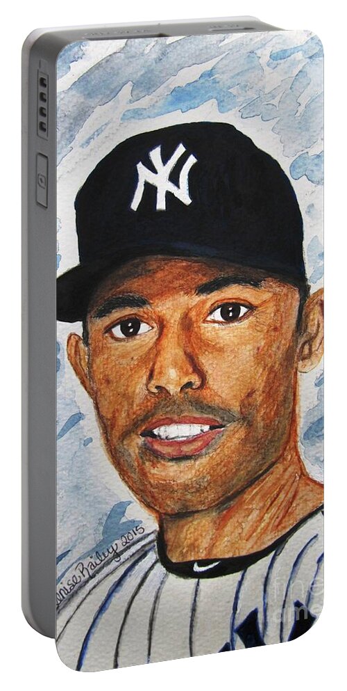 Mariano Rivera Portable Battery Charger featuring the painting Off to Never-Never Land by Denise Railey