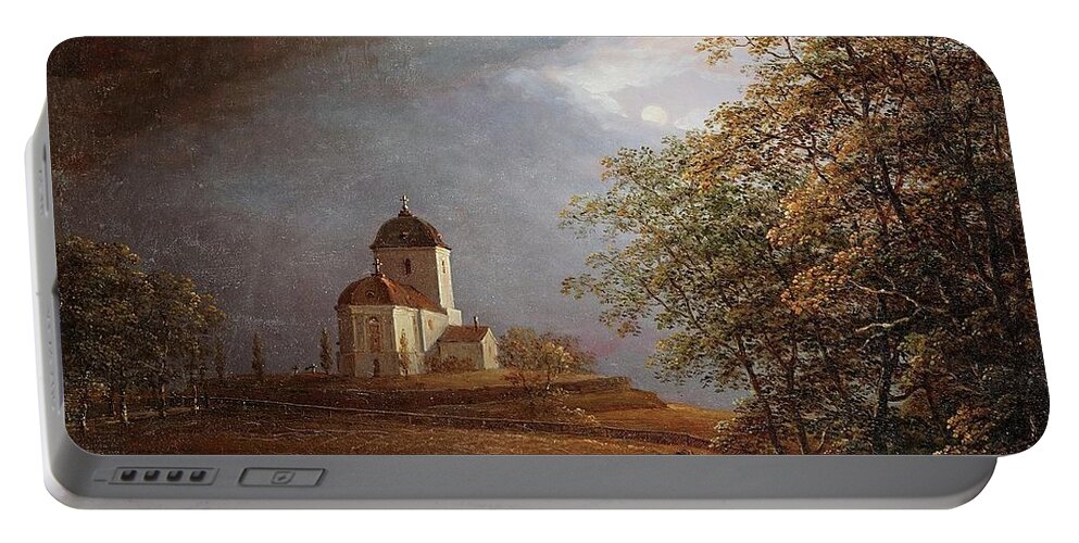 Carl Johan Fahlcrantz (1779-1861)-‘andrarams Church’-oil On Canvas-1836 Portable Battery Charger featuring the painting Oil On Canvas by Carl Johan