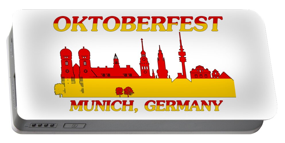 Oktoberfest Portable Battery Charger featuring the digital art Oktoberfest Munich Germany by David Millenheft