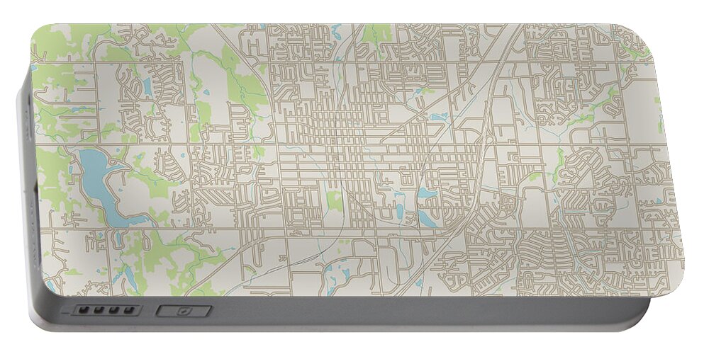 Olathe Portable Battery Charger featuring the digital art Olathe Kansas US City Street Map by Frank Ramspott