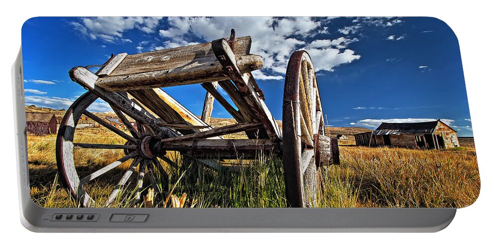 Bodie Ghost Town Portable Battery Charger featuring the photograph Old Abandoned Wagon, Bodie Ghost Town, California by Sam Antonio