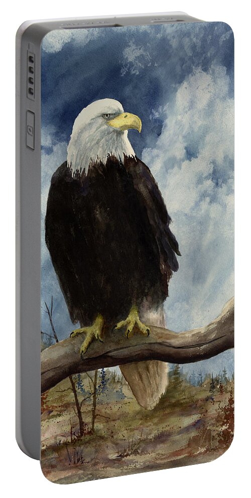 Lbald Portable Battery Charger featuring the painting Old Baldy by Sam Sidders