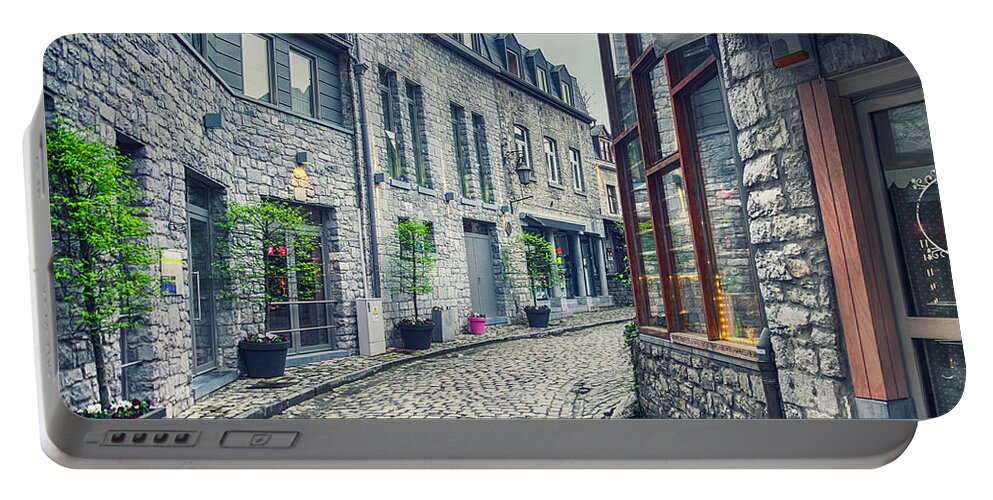 Sky Portable Battery Charger featuring the photograph old Belgium town Durbuy by Ariadna De Raadt