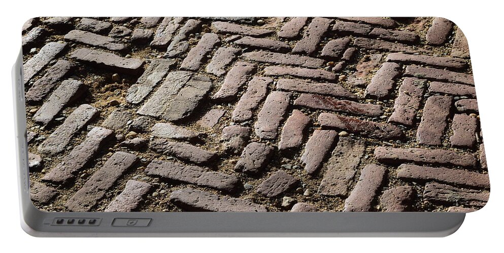 Old Portable Battery Charger featuring the photograph Old Brick Road by Curtis Krusie