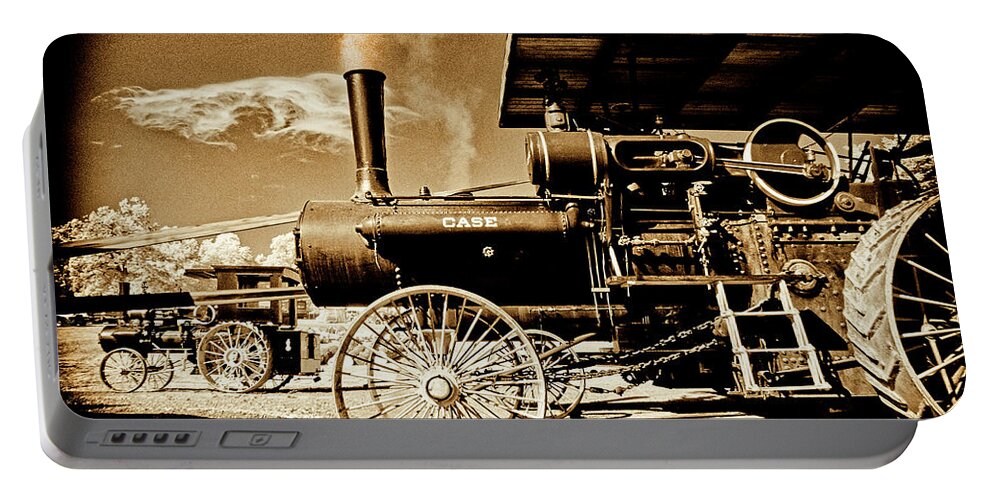 Tractors Portable Battery Charger featuring the photograph Old Case Powering a Sawmill by Paul W Faust - Impressions of Light