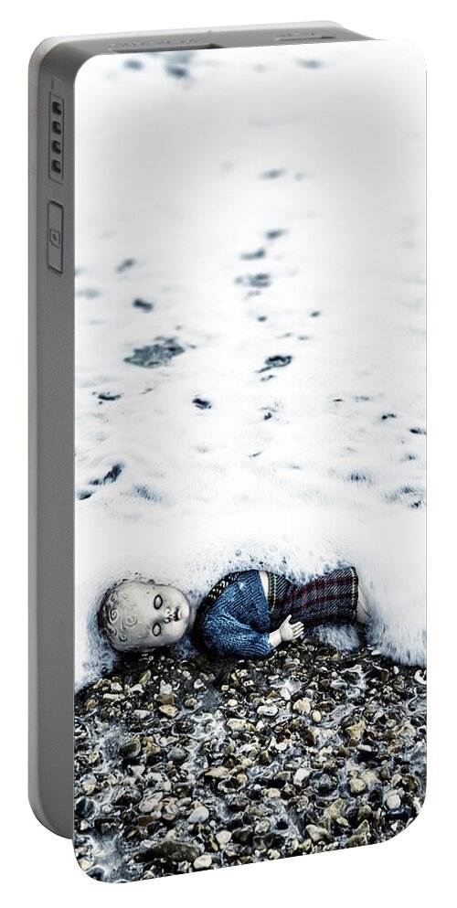 Doll Portable Battery Charger featuring the photograph Old Doll On The Beach by Joana Kruse